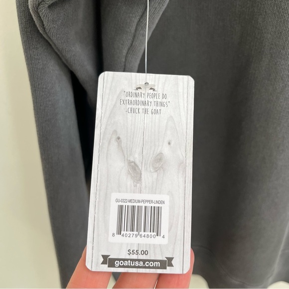 Goat USA Linden Sweatshirt gray cotton polyester Logo Medium - Picture 8 of 9